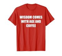 La Sagesse Vient avec l'âge et Le café T-Shirt, Homme, Rouge, XXL