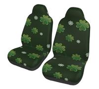 La Saint-Patrick en Trèfle Housse De Siege Voiture Nonslip Housses De Protection Sièges Respirant Protection Couvre Sieges pour Voitures Conducteur Et Passager Accessoires Interieur 2 Pièces