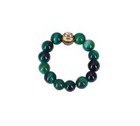 La Saint-Valentin Bagues De Couple Anneaux en cristal pour femmes filles empilables élastique corde perles anneaux Nature pierres précieuses Joint doigt bijoux (A, One Size)