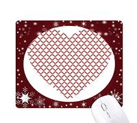 la saint - valentin, les cercles rouge coeur tapis de souris en hiver flocon de neige