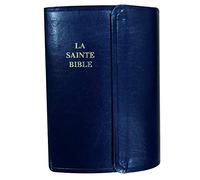 La Sainte Bible Segond 1910 - Bleu marine, similicuir, fermeture pression, souple, format miniature