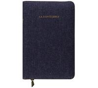 La Sainte Bible Segond 1910 - Denim, ongles, glissère, souple, tranches or, format compact