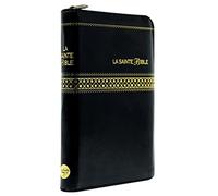 La Sainte Bible Segond 1910 - Noir, similicuir, onglets, glissière, tranches or, format compact, Par