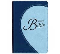 La Sainte Bible: Version Louis Segond, 1910, modèle souple, duotone bleu, ruban marque-page, tranche argentée
