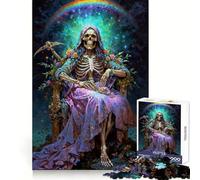 La Sainte Mort Santa Muerte Puzzle de 1000 pièces pour Adolescents Jeu de réflexion Stimulant Passe-Temps Calme Découpe précise Joli Cadeau 38x26cm