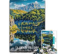 La Sainte Victoire Aix-en-Provence Landscape Puzzle, 1000 pièces | Activité puzzle de table les jours de pluie, pour une pause sans écran.