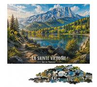 La Sainte Victoire Aix-en-Provence Landscape Puzzle en Bois, 500 pièces | Idée cadeau de Noël pour adulte : activité à partager en famille en intérieur.