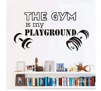 La Salle De Gym Est Mon Aire De Jeux Autocollants Muraux Haltères Offrent Décor À La Maison Papier Peint Amovible Art Vinyle Stickers Muraux Sport 82 * 43 Cm