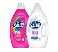 La Salud Pack Détachant Liquide Linge Blanc et Couleur | 4L Total | Oxi & Wash Active Power pour Lessives Quotidiennes