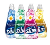 La Salud Parfum pour Linge Pack 4 Arômes 720 ml | Inclut Classic, Fresh, Sensual et Spring | Parfum Textile pour Machine à Laver | Jusqu'à 144 Lavages