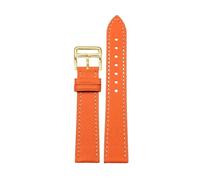 La sangle de montre en cuir de la montre est adaptée à la compatibilité avec Hermes 14/16/18/20 mm Bracelet à la vache douce confortable (orange-or, 20 mm)