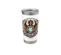 La Santa Muerte au style tatouage avec globe Gobelet isotherme en acier inoxydable double paroi