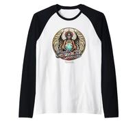 La Santa Muerte au Style Tatouage avec Globe Manche Raglan