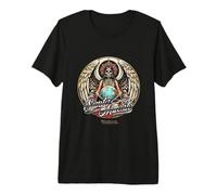 La Santa Muerte au Style Tatouage avec Globe T-Shirt Haut de Gamme