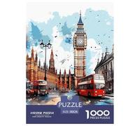 La scène de la Rue à Londres Puzzle 1000 Pieces Cadeau Unique Jeu Éducatif Challenge Toy À De Qualité Supérieure Peinture Art pour Adultes Et Enfants À Partir De 12 Ans 38x26cm/1000pcs