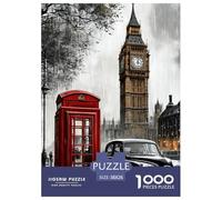 La scène de la Rue à Londres Puzzles 1000 Pieces Cadeau Unique Jeu Éducatif Défi Jouet À De Qualité Supérieure Peinture Art pour Adultes Et Enfants À Partir De 14 Ans 38x26cm/1000pcs