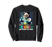 La science aime la magie mais le vrai scientifique de l'ours panda drôle Sweatshirt