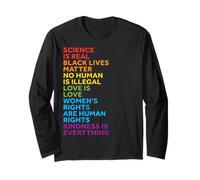 La Science, C'est la réalité. Black Lives Matter, Aucun Humain n'est Un Amour illégal Manche Longue