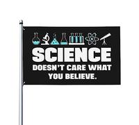 La science ne se soucie pas de ce que vous croyez drapeau de maison, drapeau de 3x5 pieds sur un seul côté à l'extérieur, bannières anti-décoloration aux couleurs vives, décoration extérieure de cour