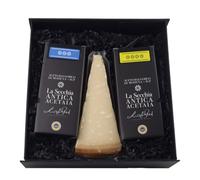 La Secchia - Coffret gourmand, Panier gastronomique artisanal, Vinaigre balsamique de Modène IGP, Parmesan Reggiano, Coffret gourmet de produits typiques, Sac en cadeau, 100 % Fabriqué en Italie