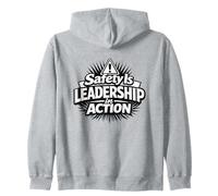 La sécurité est Un Leadership en Action | Idée Cadeau pour la sécurité au Travail Sweat à Capuche