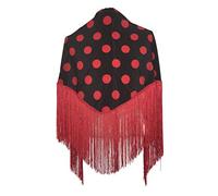 La Senorita Foulard Ceinture Chale De Danse Flamenco Broderie Frange noir points rouge