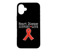 La Sensibilisation aux Maladies cardiaques soutient Le Dicton d'amour Coque pour iPhone 16 Plus