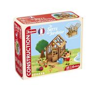 La Serre du Jardinier 40 Pieces - JEUJURA - Jeu de Construction en Bois Naturel, Tapis et Accessoires Inclus, 22x18,5x8,5 cm