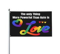 La seule chose plus puissante que la haine, c'est l'amour - Drapeau de jardin 90 x 150 cm