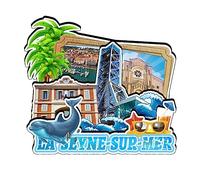 La Seyne-sur-Mer Provence-Alpes-Côte d'Azur France Aimant de réfrigérateur en bois Art Souvenirs Collection créative Fait à la main Voyage Maison Bureau Cadeaux Paysage Réfrigérateur Décor 3372