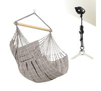 LA SIESTA - Domingo Almond - Fauteuil suspendu résistant aux intempéries taille confortable + CasaMount Black - Fixation polyvalente.