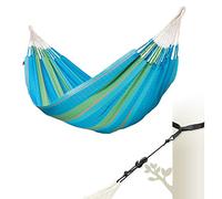 LA SIESTA - Flora Curaçao - Hamac classique king size en coton bio + TreeMount Black - Fixation arbre et poteaux