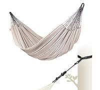 LA SIESTA - Flora Zebra - Hamac classique king size en coton bio + TreeMount Black - Fixation arbre et poteau