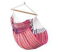 La Siesta® Habana - Chaise-Hamac Bio en Coton Comfort, Rotation à 360°, Design Courbé, Fabrication Colombienne - Flamingo, Comfort