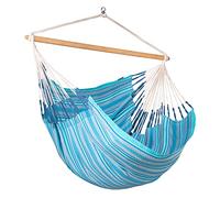 La Siesta® Habana - Chaise-Hamac Bio en Coton Kingsize, Rotation à 360°, Design Courbé, Fabrication Colombienne - Azure, Kingsize