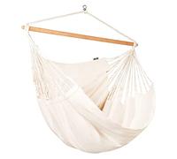 La Siesta® Habana - Kingsize Organic Cotton Hammock Chair, 360° Rotation, Curved Design, Colombian Manufacture - Latte, Kingsize