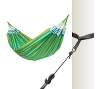 La Siesta® - Hamac classique Brisa XL King & TreeMount, kit de suspension avec poteaux d'arbres - Hamac intérieur et extérieur, résistant aux intempéries, vert citron