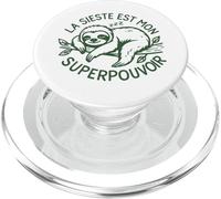 La Sieste Est Mon Superpouvoir Humour Paresseux et Détente PopSockets PopGrip pour MagSafe