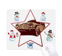 la silhouette rouge profond modèle classique. le bonhomme de neige étoile tapis de souris