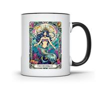 La Sirène Carte De Tarot Enchanteresse Mug Mignonne Tasse Céramique Mug À Café Pour Boissons Chaudes Travail Maison 330Ml