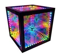 La société d'éclairage Hyperspace présente le HyperCube Infinity Cube - Lampe de table LED réactive au son de 10 pouces, lampe de table RGB multicolore cool et créative, miroir décoratif, veilleuse