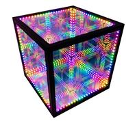 La société d'éclairage Hyperspace présente le HyperCube Infinity Cube - Lampe de table LED réactive au son de 15 pouces, lampe de table RGB multicolore cool et créative, miroir décoratif, veilleuse