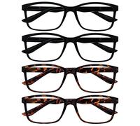La Société Lunettes De Lecture Hommes Grand Noir Brun Lecteurs Valeur Pack 4 Designer Style Charnières Ressort RRRR83-1122 +1,50