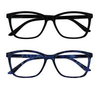 La Société Lunettes De Lecture Noir Bleu Écaille Lecteurs Pack 2 Grand Designer Style Hommes Charnières Ressort RR51-13T +3,50