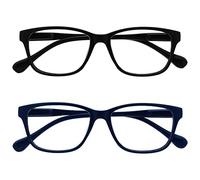 La Société Lunettes De Lecture Noir & Bleu Marine Léger Lecteurs Valeur Pack 2 Hommes Femmes RR27-13 +1,00