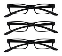 La Société Lunettes De Lecture Noir Cou Lecteurs Valeur Pack 3 Hommes Femmes Charnières Ressort RRR20-1 +2,00
