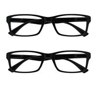 The Reading Glasses Company La Société Lunettes De Lecture Noir Lecteurs Valeur Pack 2 Designer Style Hommes Femmes RR92-1 +3,00