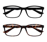 La Société Lunettes De Lecture Noir & Marron Écaille Lecteurs Valeur Pack 2 Grand Hommes RR83-12 +2,00