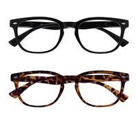 La Société Lunettes De Lecture Noir & Marron Écaille Lecteurs Valeur Pack 2 Gregory Peck Style Hommes Femmes RR14-12T +1,50