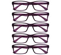 La Société Lunettes De Lecture Pourpre Valeur Pack 5 Hommes Femmes Designer Style Lecteurs RRRRR92-5 +2,00